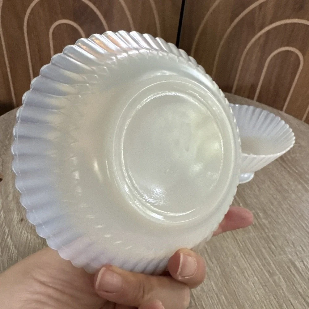 1930's Macbeth Evans Petalware Monax Glass Low Sherbet Bowls Set Of 4